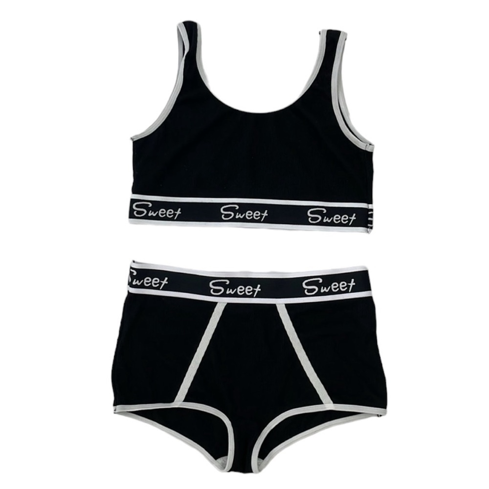 Sweet Solid Color Tank Bra & Boyshorts - Picture 2 of 10